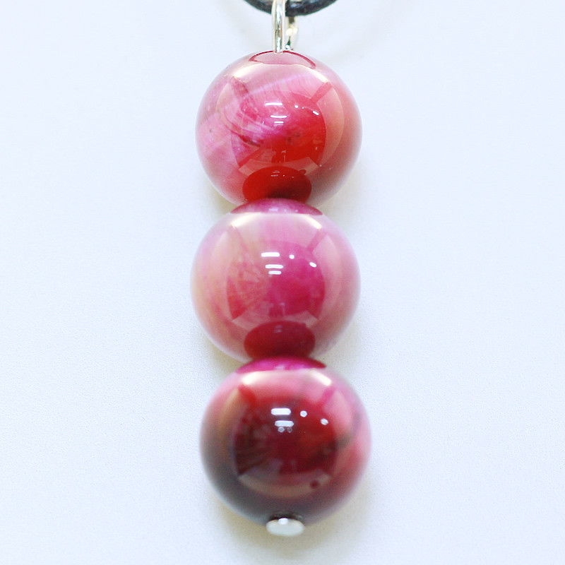 421107 - Подвеска три шарика 10 мм Канзаши фиолетовый